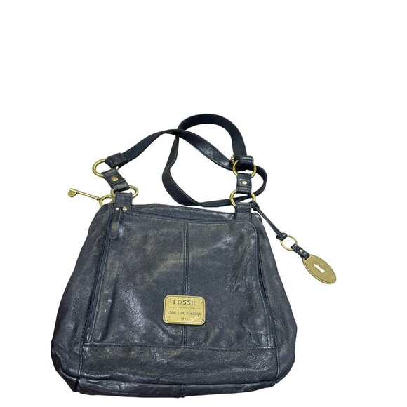 Fossil Long Live Vintage Womens Black  Leather Crossbody Handbag SKU 8779 - Picture 1 of 16